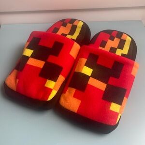 Preston Playz Minecraft-style “Fire Merch” Slippers - Like new (Size M)